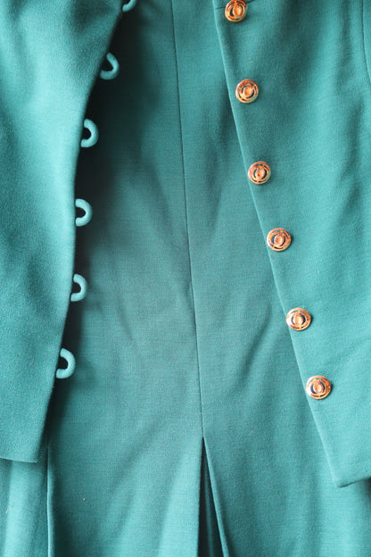 Vintage Mam'Selle Dark Green Dress and Jacket Set