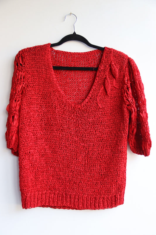Vintage Woven Red Top