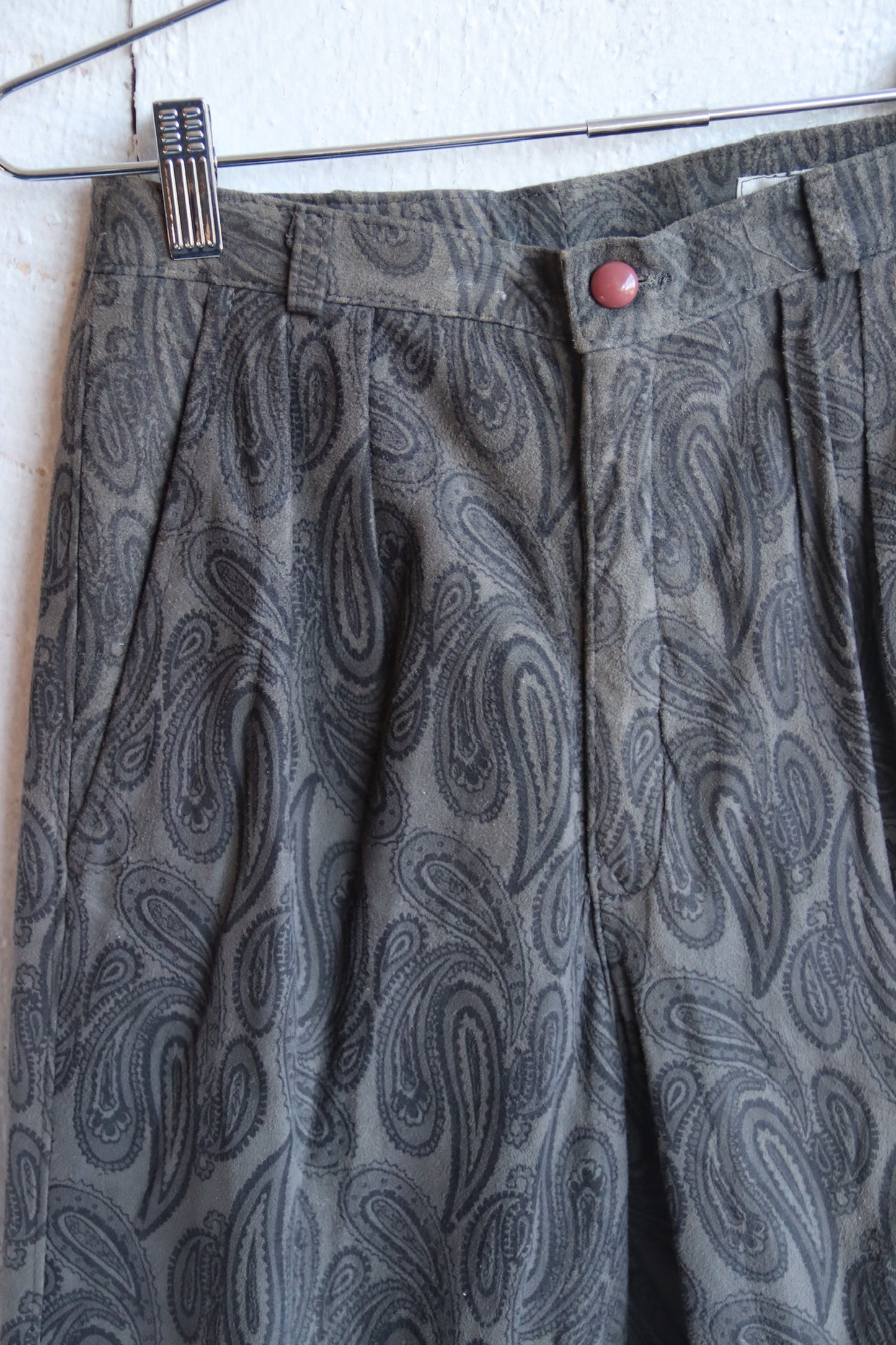 Erez Paisley Print Leather Pants
