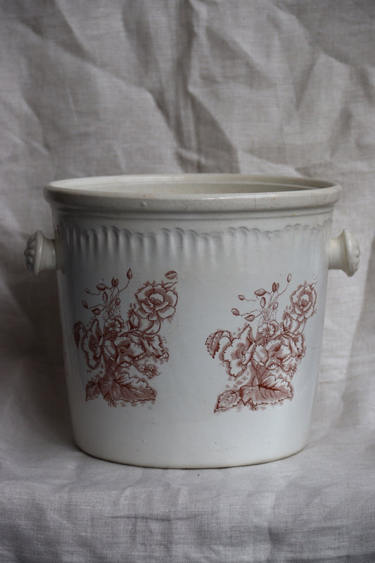 Vintage Floral Ironstone Pot