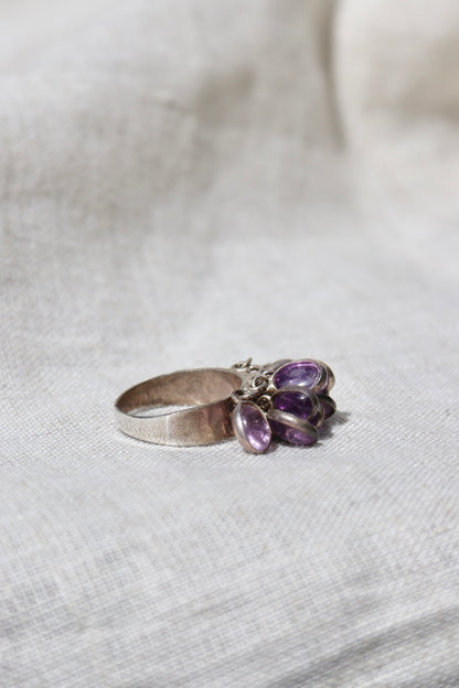 Sterling Silver Amethyst Drop Ring