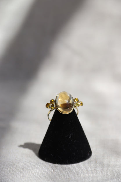 Quartz & Diamond Ring - 14K