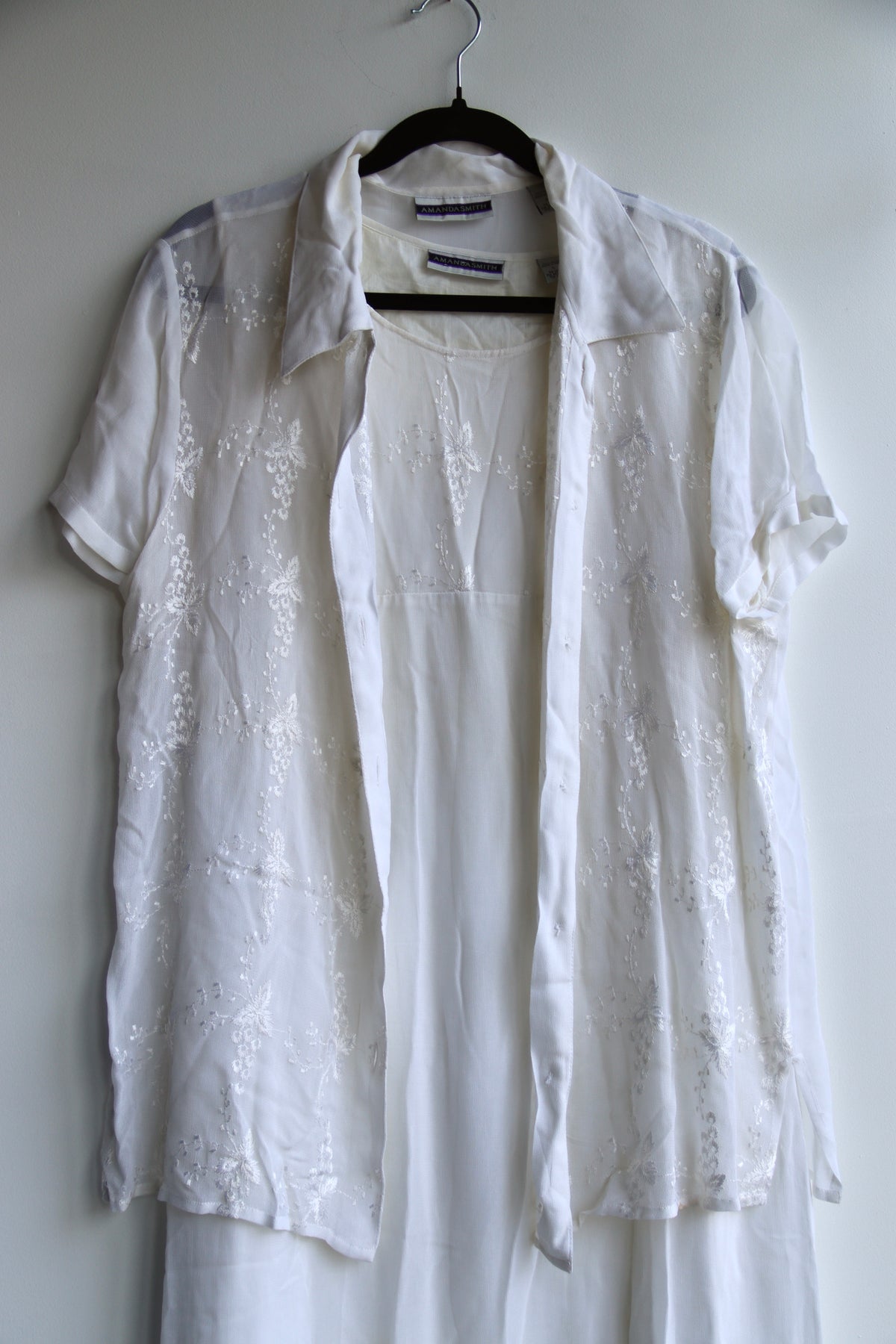 Amanda Smith White Embroidered Top and Dress Set
