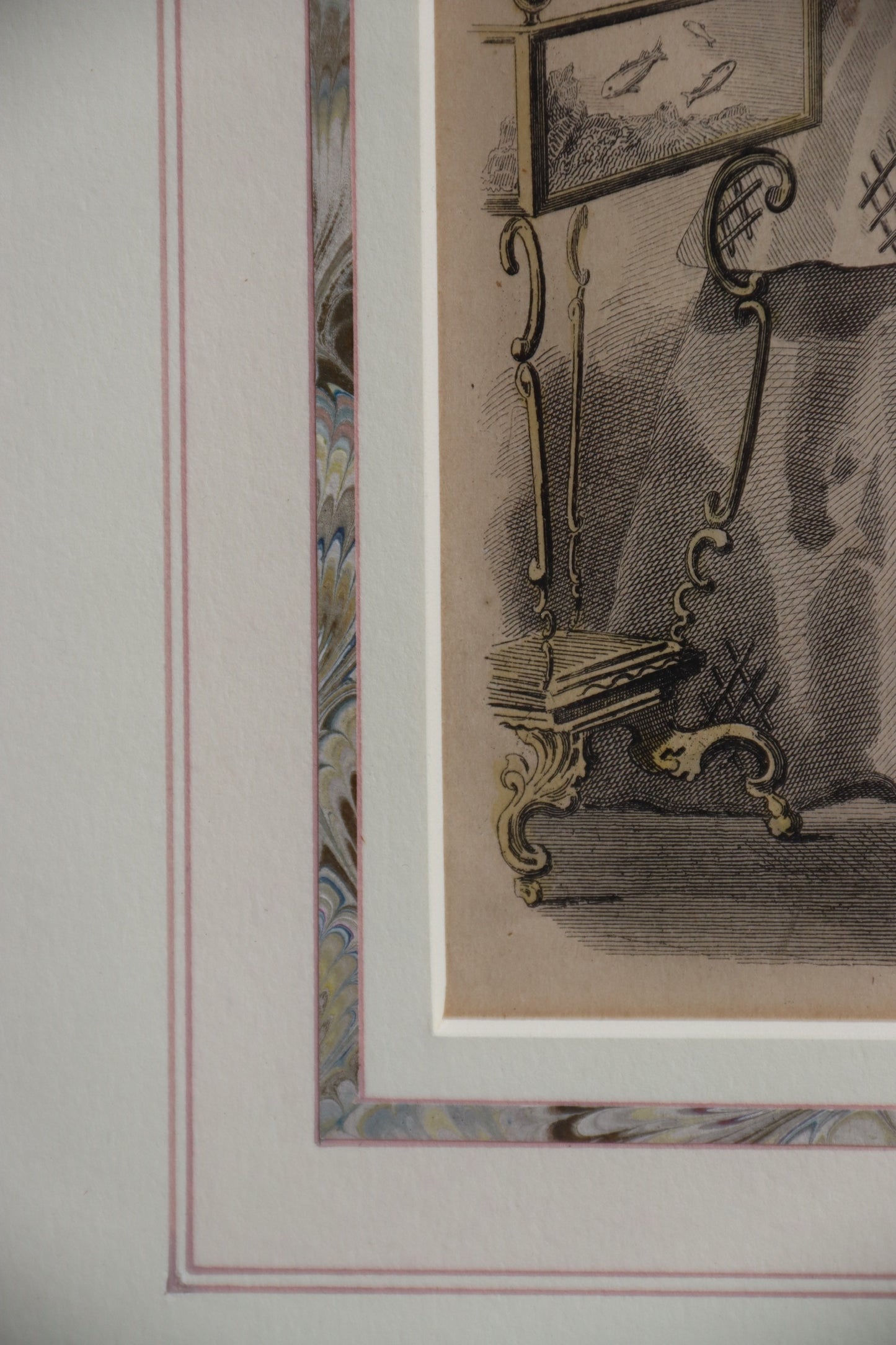 Set of Two Framed Fashion Prints with Hand Drawn Mattes