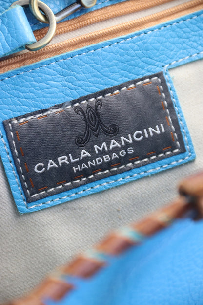 Carla Mancini Blue Leather Bag