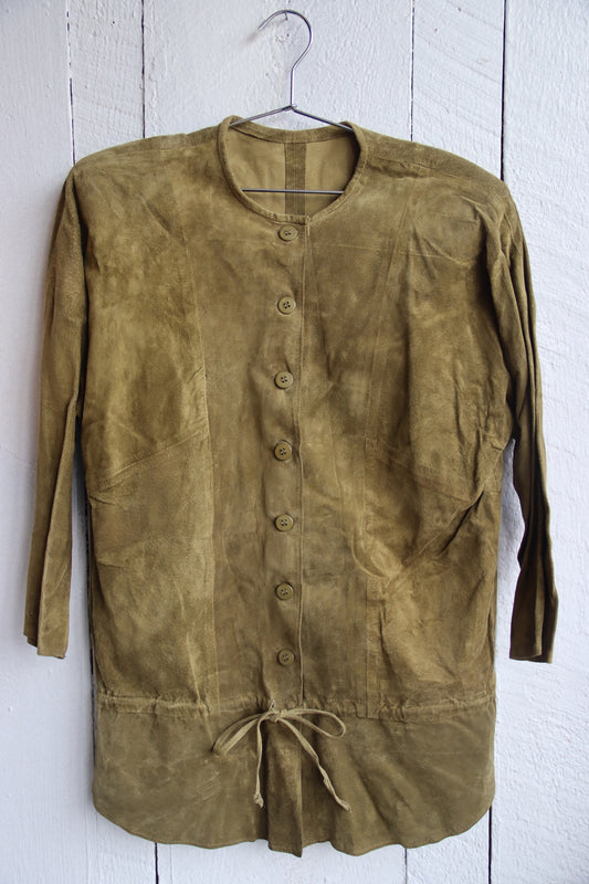 Vintage Hugo Buscati Green Suede Coat