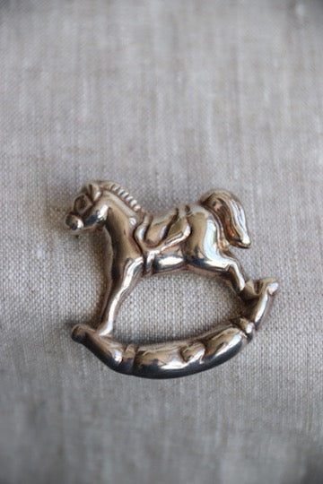 Sterling Silver Rocking Horse Pin