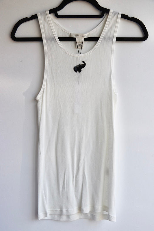 Marc Jacobs White Tank Top with Black Elephant - NWT