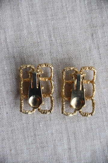 Gold Chain Clip On Earrings