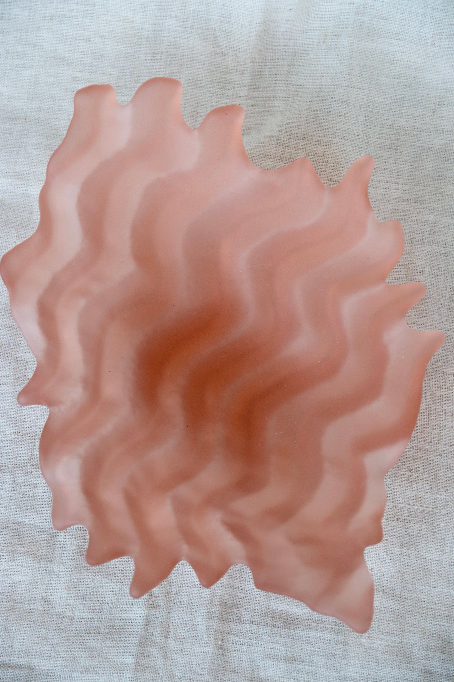 Hudson Beach Frosted Peach Glass Water Bowl