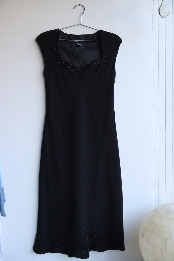 Jones New York Black Dress with Beaded Details