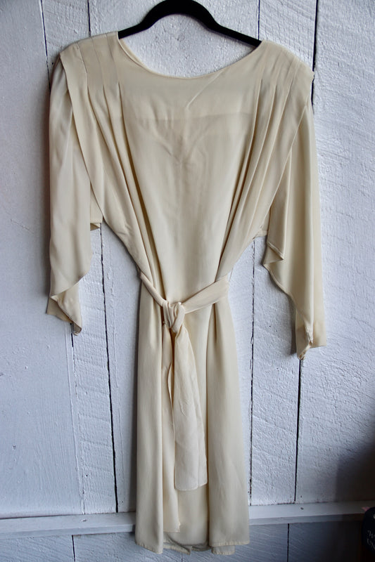 Vintage 80s Kristen Cream Silk Dress