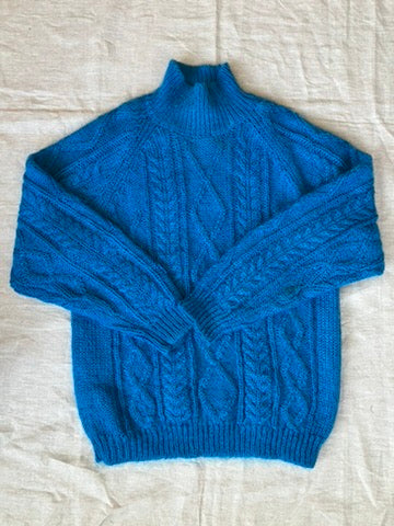 Emily Electric Blue Acrylic and Mohair Sweater