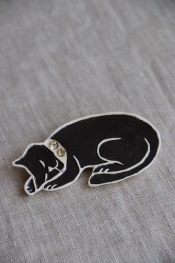 Ceramic Black Cat Pin