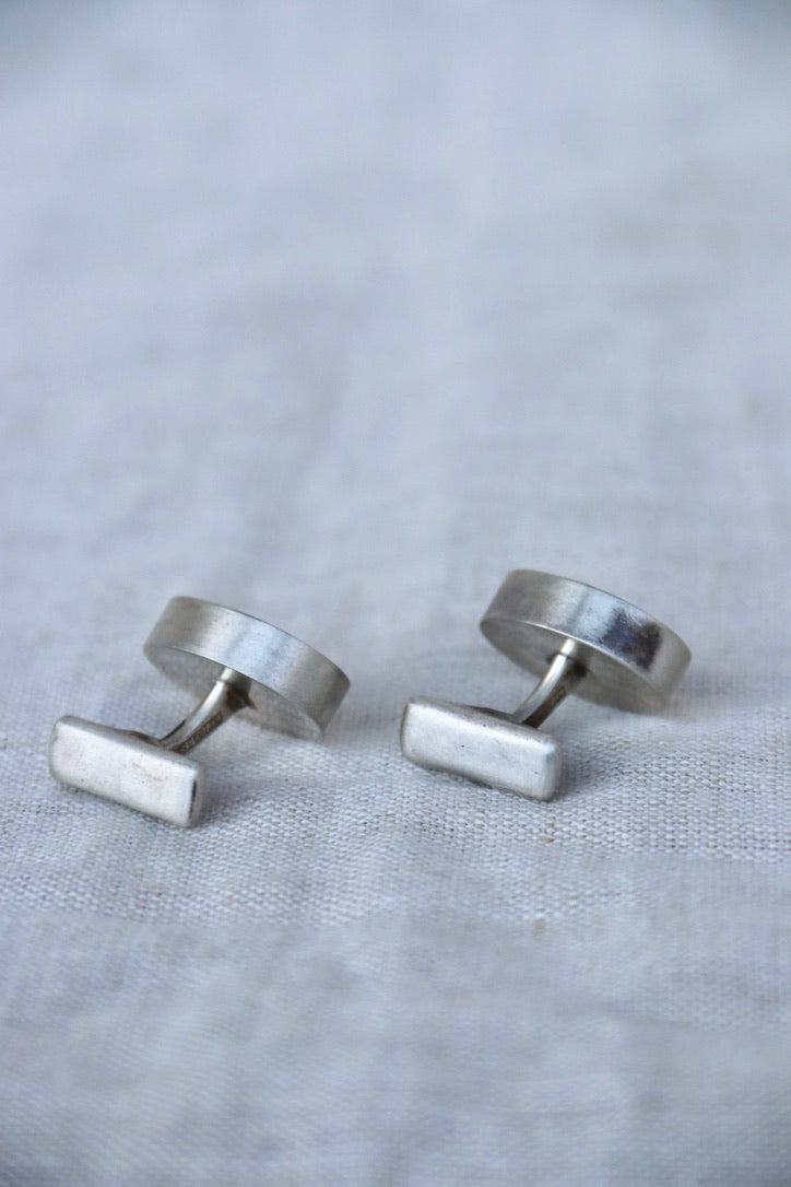 Sterling Silver Finnish Cufflinks with Carnelian