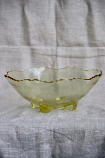 Yellow Glass Footed Bowl