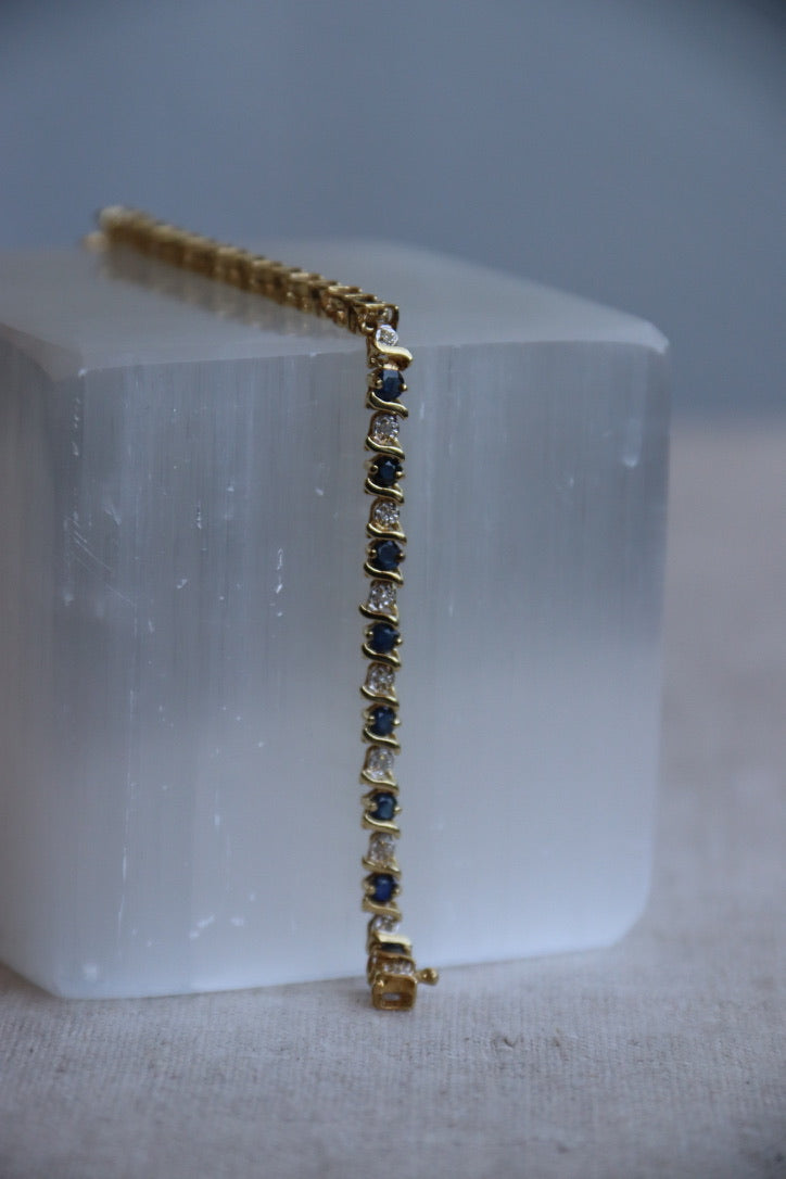 14K Sapphire and Diamond Bracelet