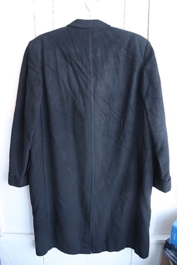 Vintage Pogue's Men's Shop Black Cashmere Long Coat