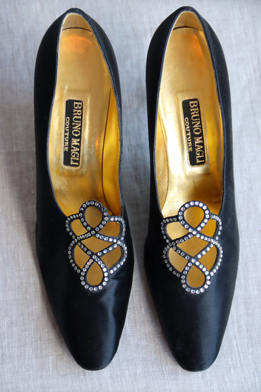 Bruno Magli Black Bedazzled Heels