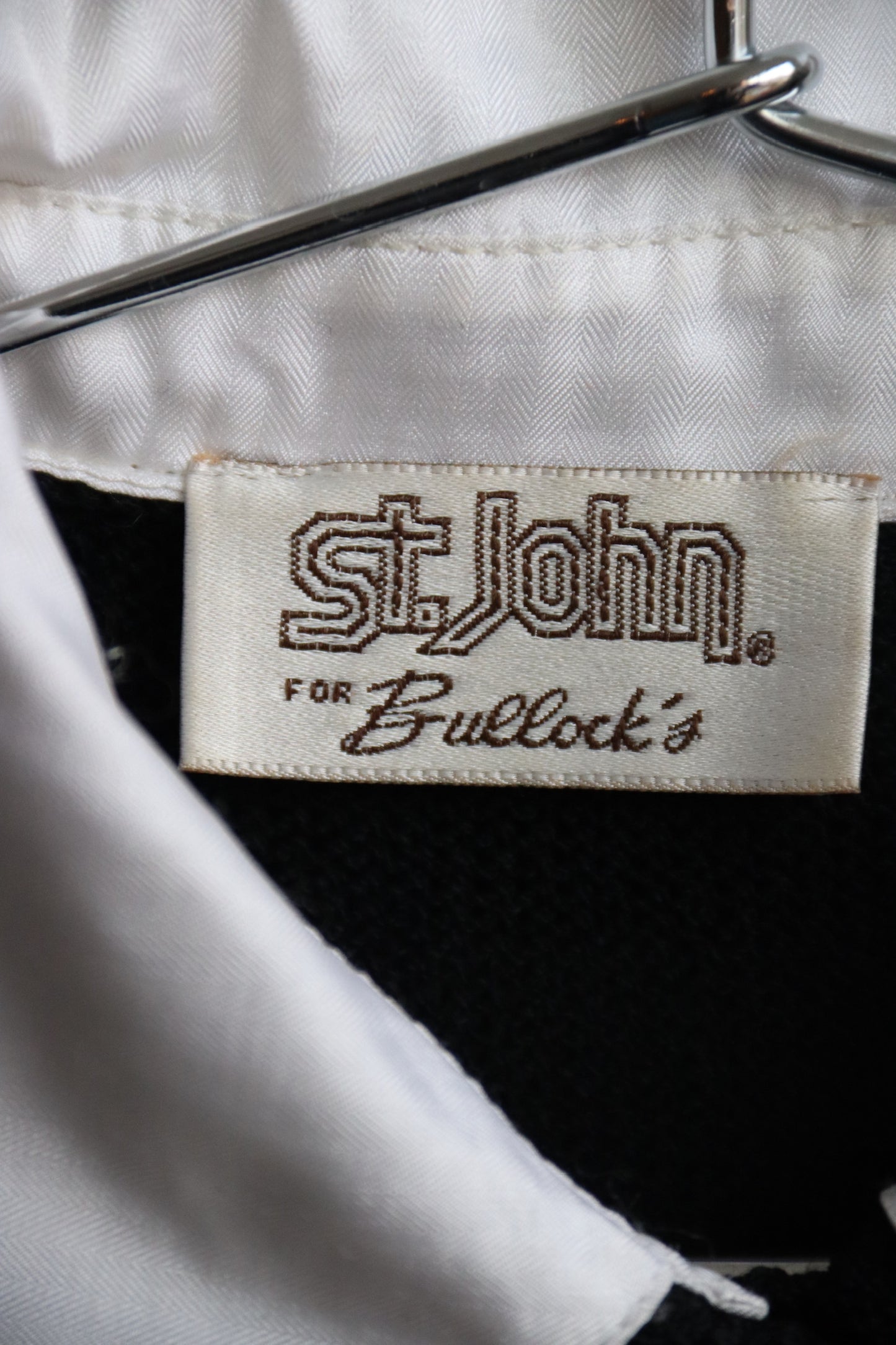 St. John Santana Black w/ White Collar Dress