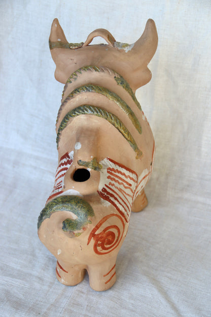 Vintage "Torito de Pucara" Peruvian Bull Terracotta Sculpture