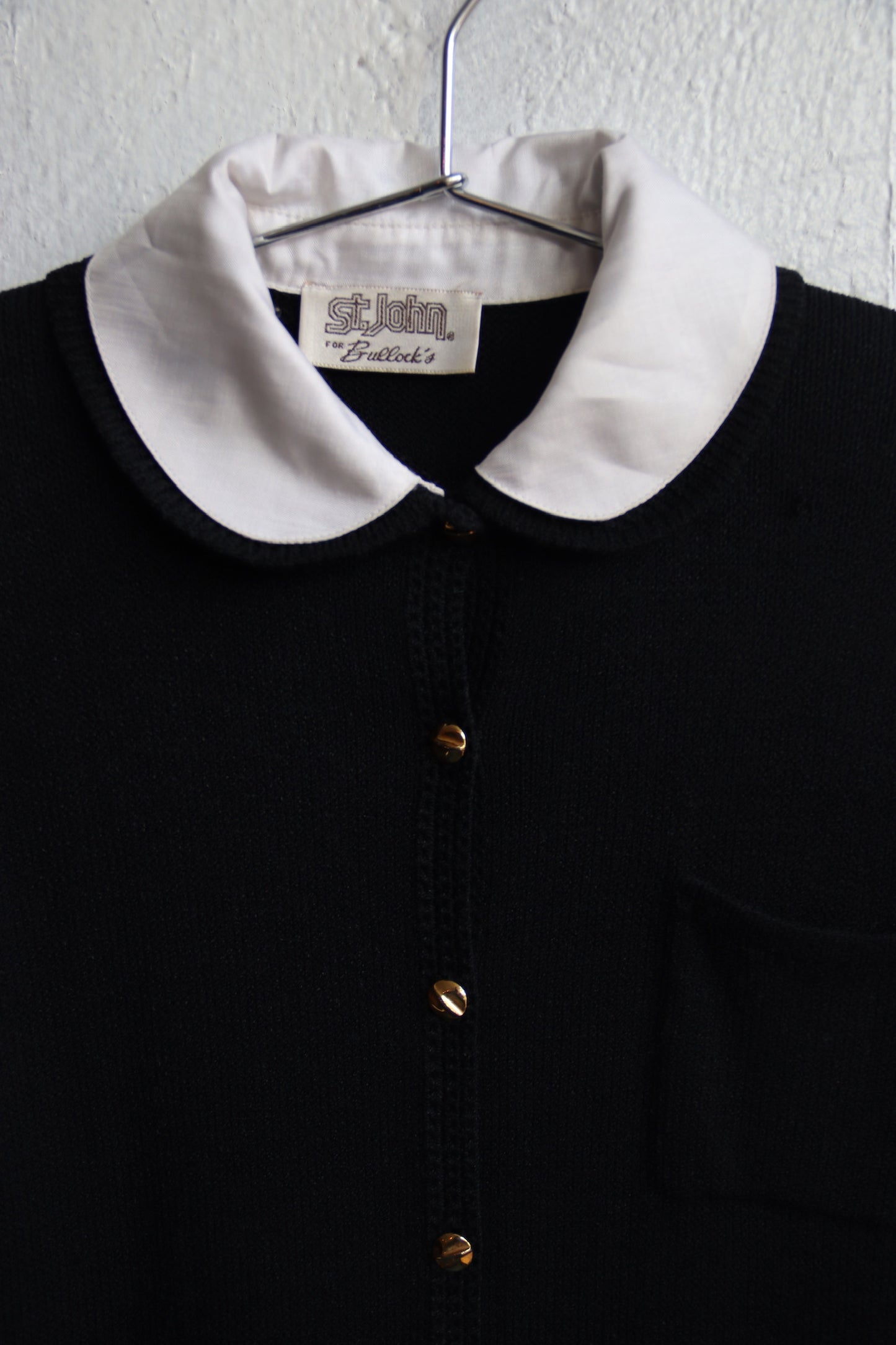 St. John Santana Black w/ White Collar Dress