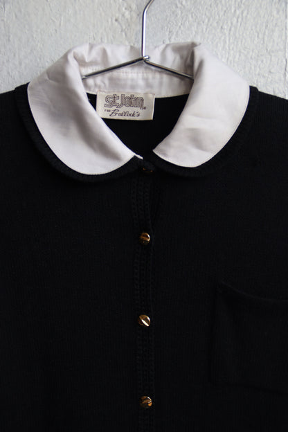 St. John Santana Black w/ White Collar Dress