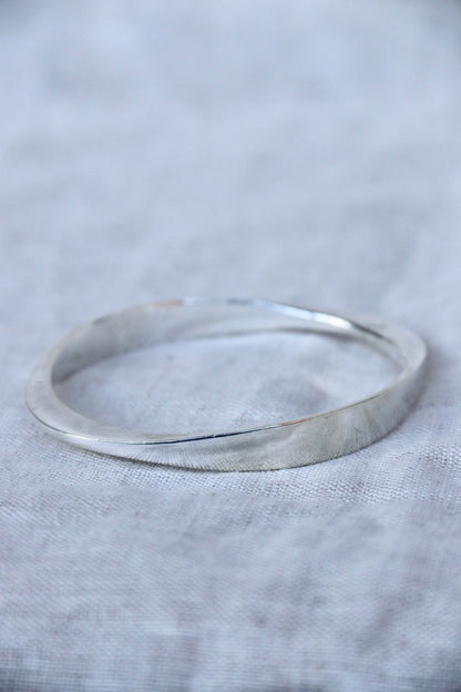Sterling Silver asymmetrical bangle bracelet