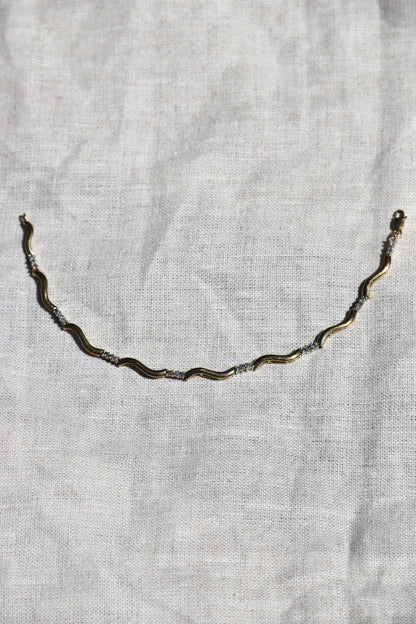 Diamond Wavy Link Bracelet - 10K
