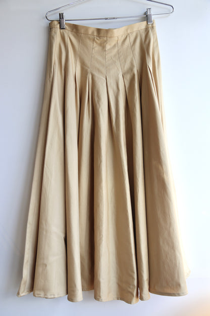J. Peterman Tan Paneled A Line Skirt