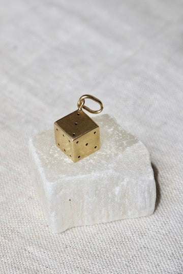 Dice Pendant - 14k Yellow Gold