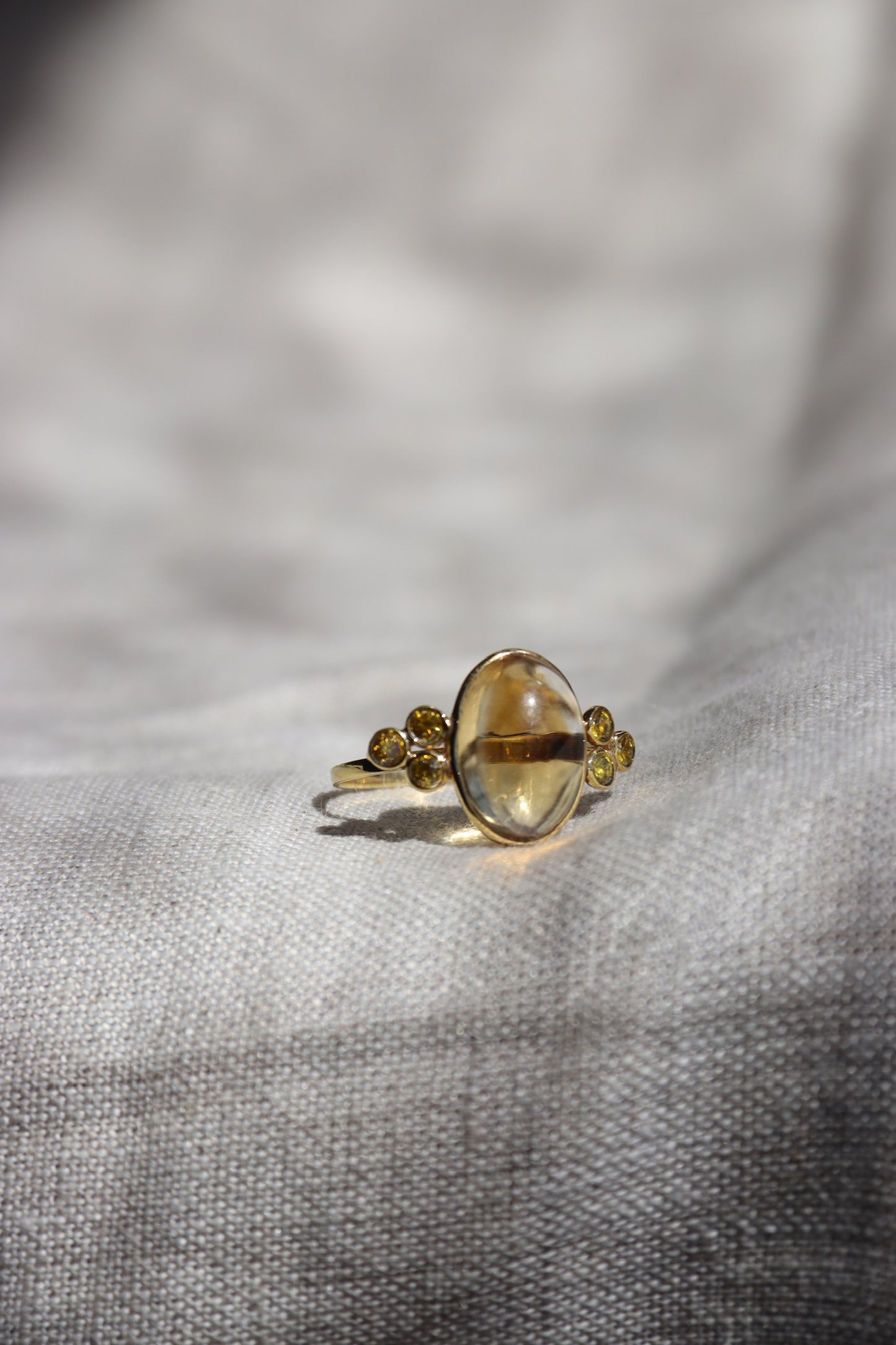 Quartz & Diamond Ring - 14K