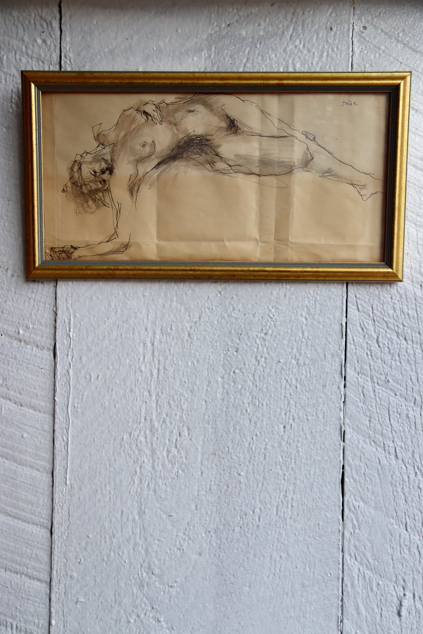 Framed Sketch of Nude Figure