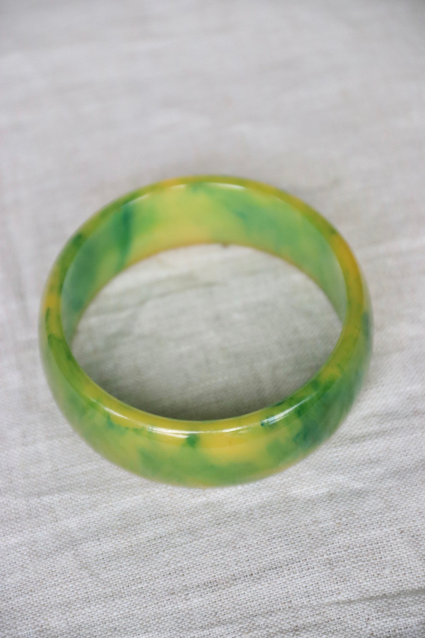 Green Marbled Bakelite Bangle Bracelet