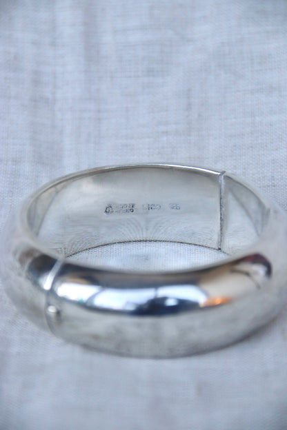 Lico Mexico Sterling Silver hollow hinged bangle bracelet - as is