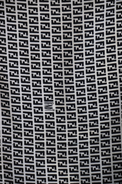 Fendi Black and White Silk Scarf