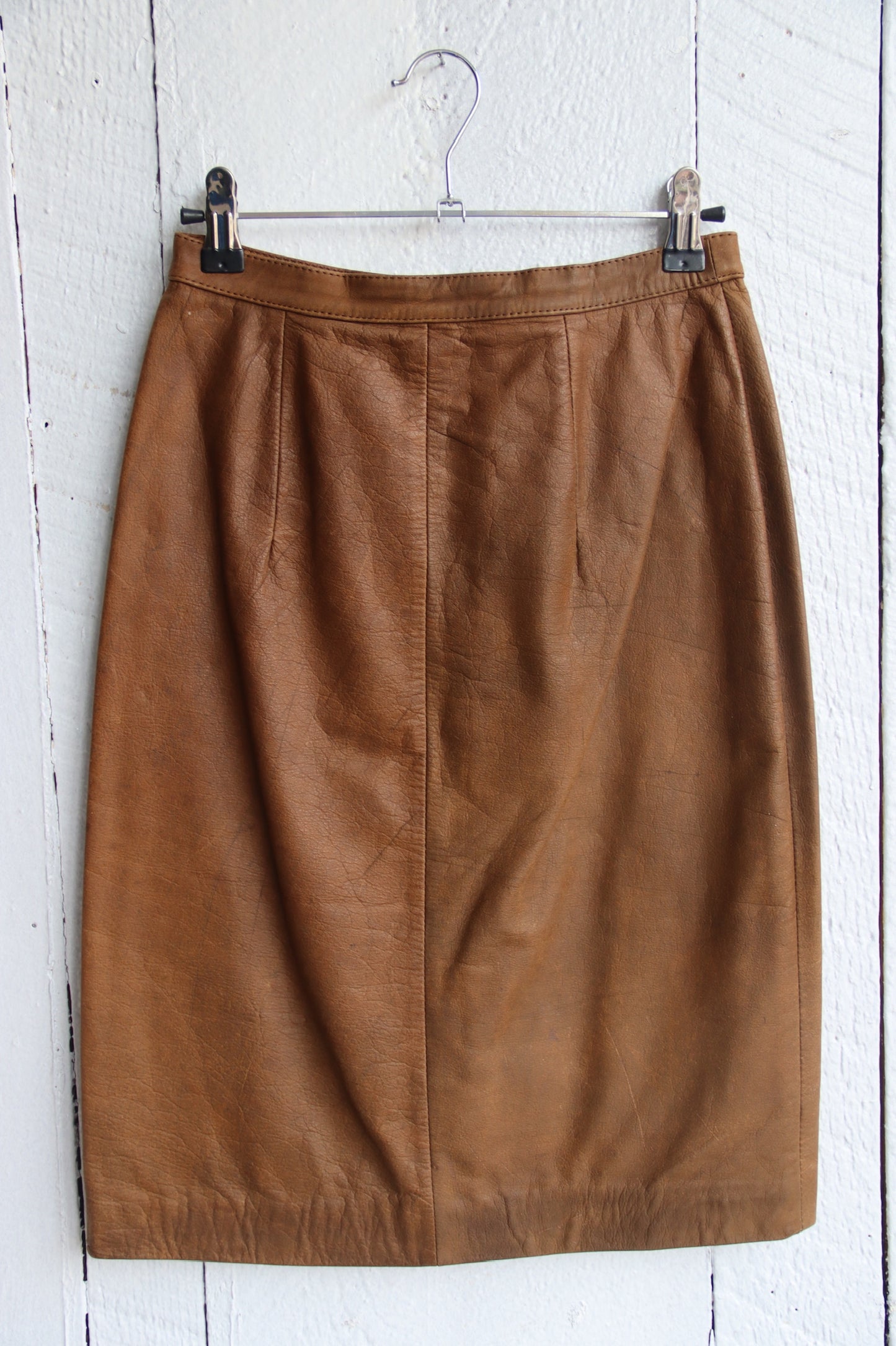 Vintage Tip Top Brown Leather Skirt - as is