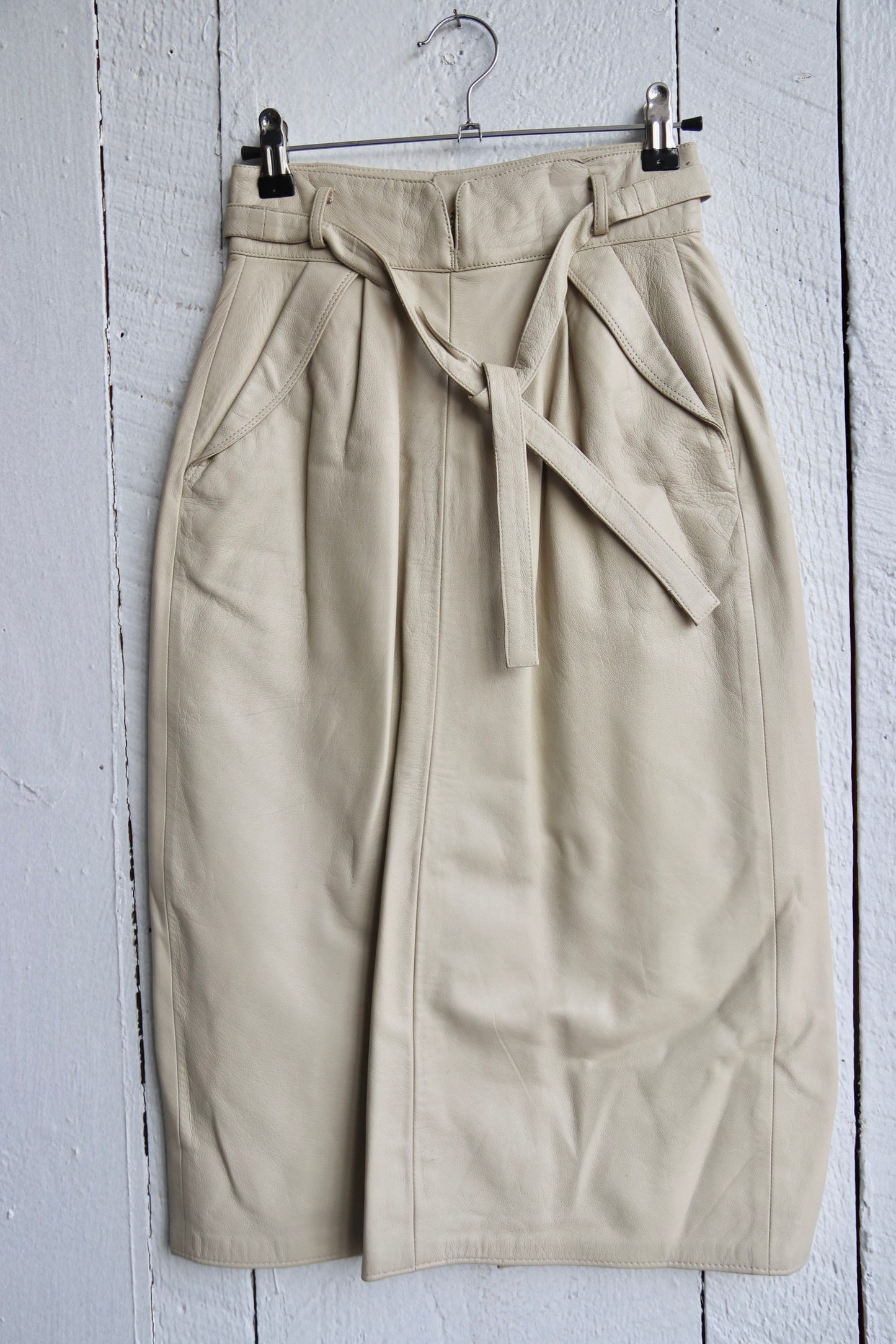 Ritalini Tan Leather Skirt