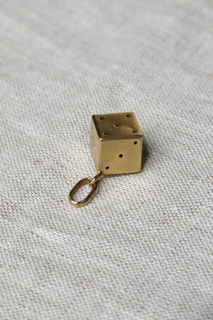 Dice Pendant - 14k Yellow Gold