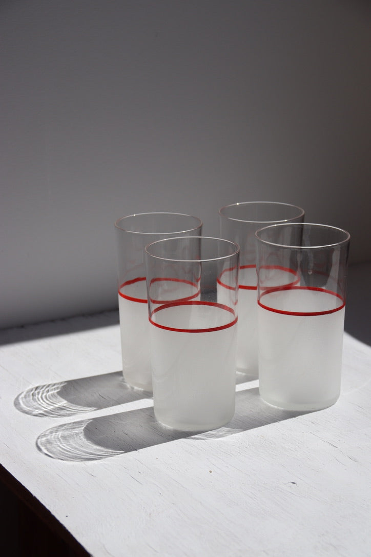 Set of 4 Half Frosted Glasses