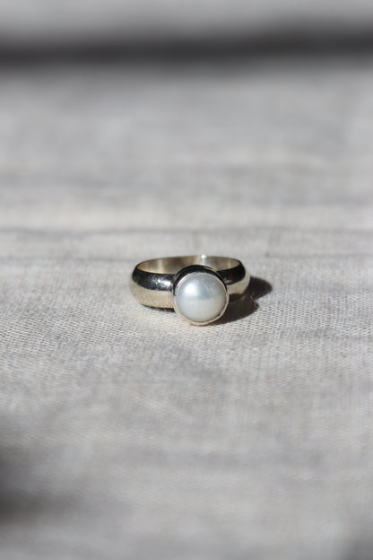 Sterling Silver and Pearl Ring