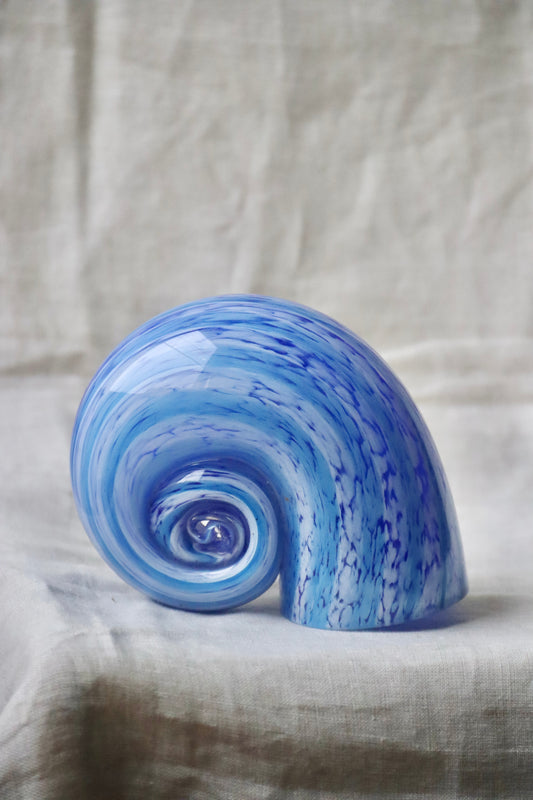 Handmade Blue Glass Shell