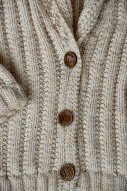 70s Hand Knit White Sweater
