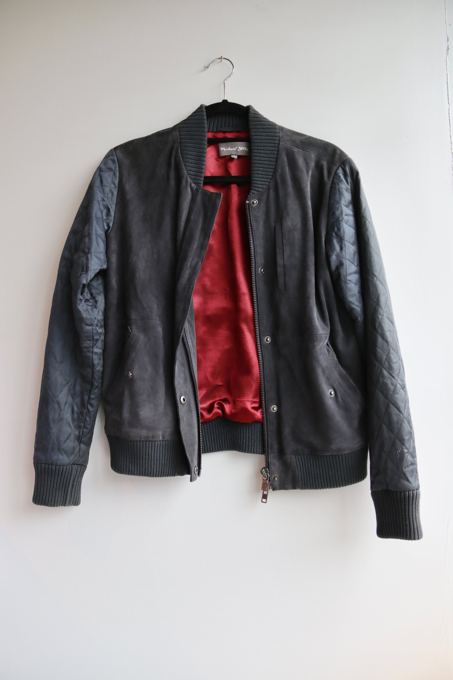 Michael Stars Leather Bomber Jacket
