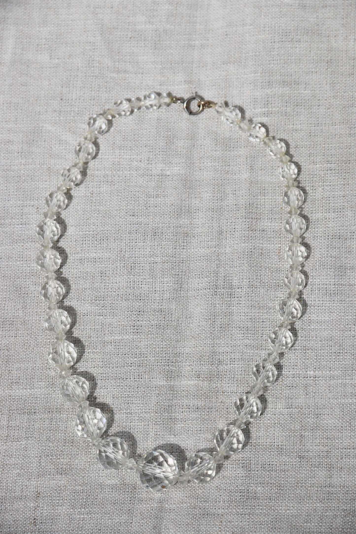 Vintage Faceted Glass Necklace and Earring Set