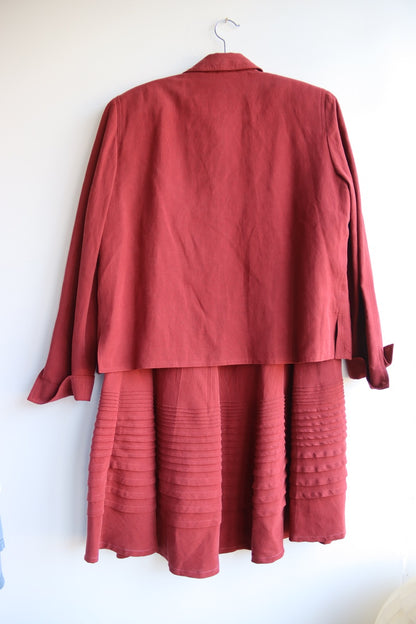 Anne Klein Red Skirt and Jacket Set
