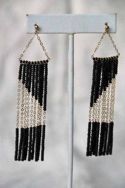 Sidai Designs Black Beaded Earrings
