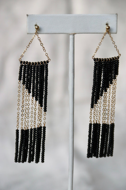Sidai Designs Black Beaded Earrings