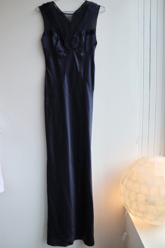 ABS by Allen Schwartz Blue Satin Dress