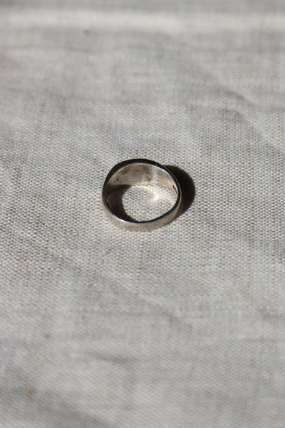 turquoise inlay sterling silver signet ring